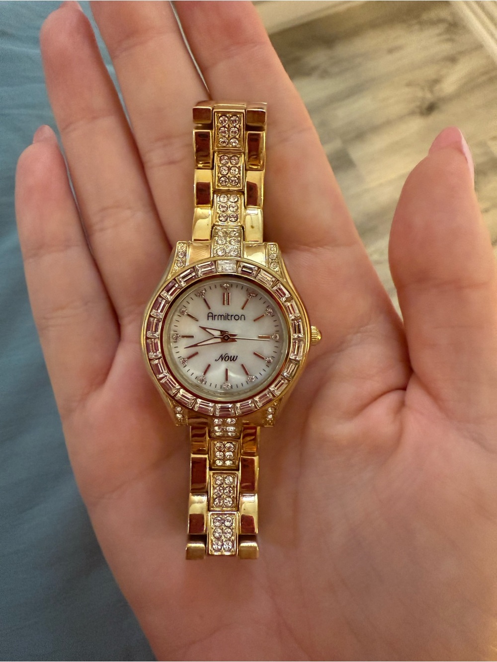 Armitron Women's Gold Crystal Accent Bracelet Watch
